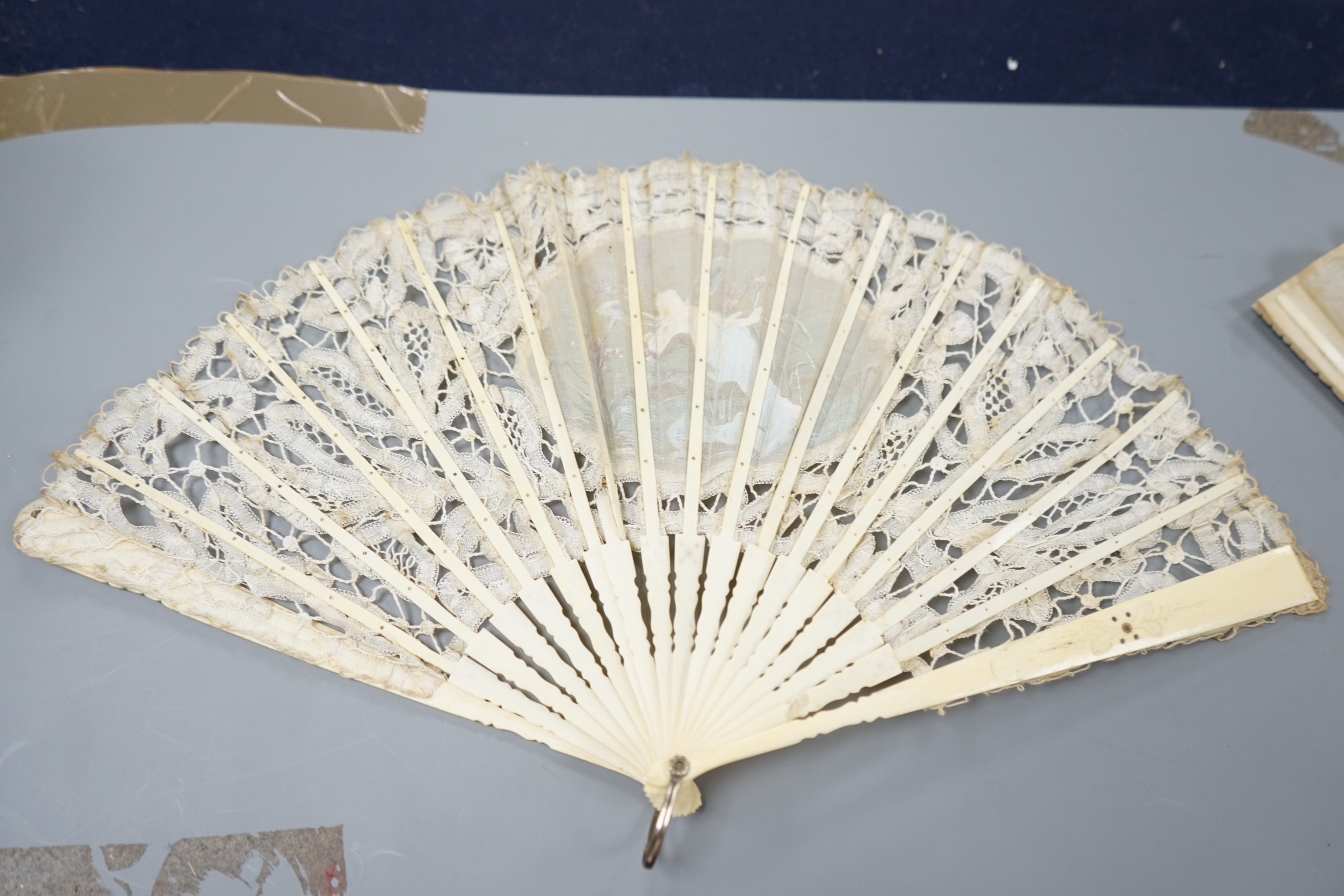 A collection of 10 fans, including some ivory and bone, 19th/early 20th century